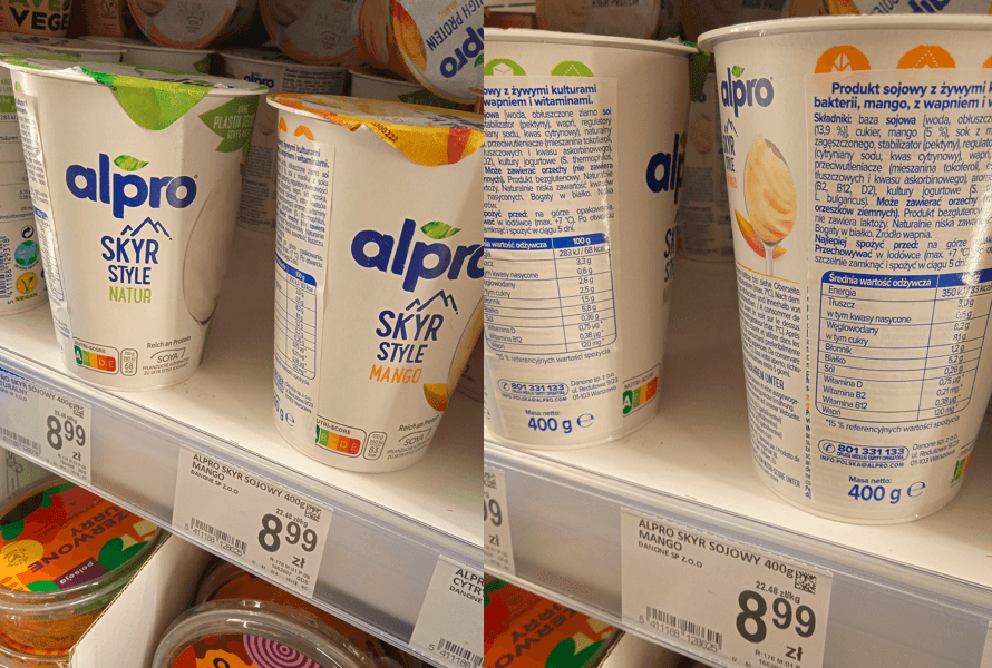 wegański jogurt białkowy alpro